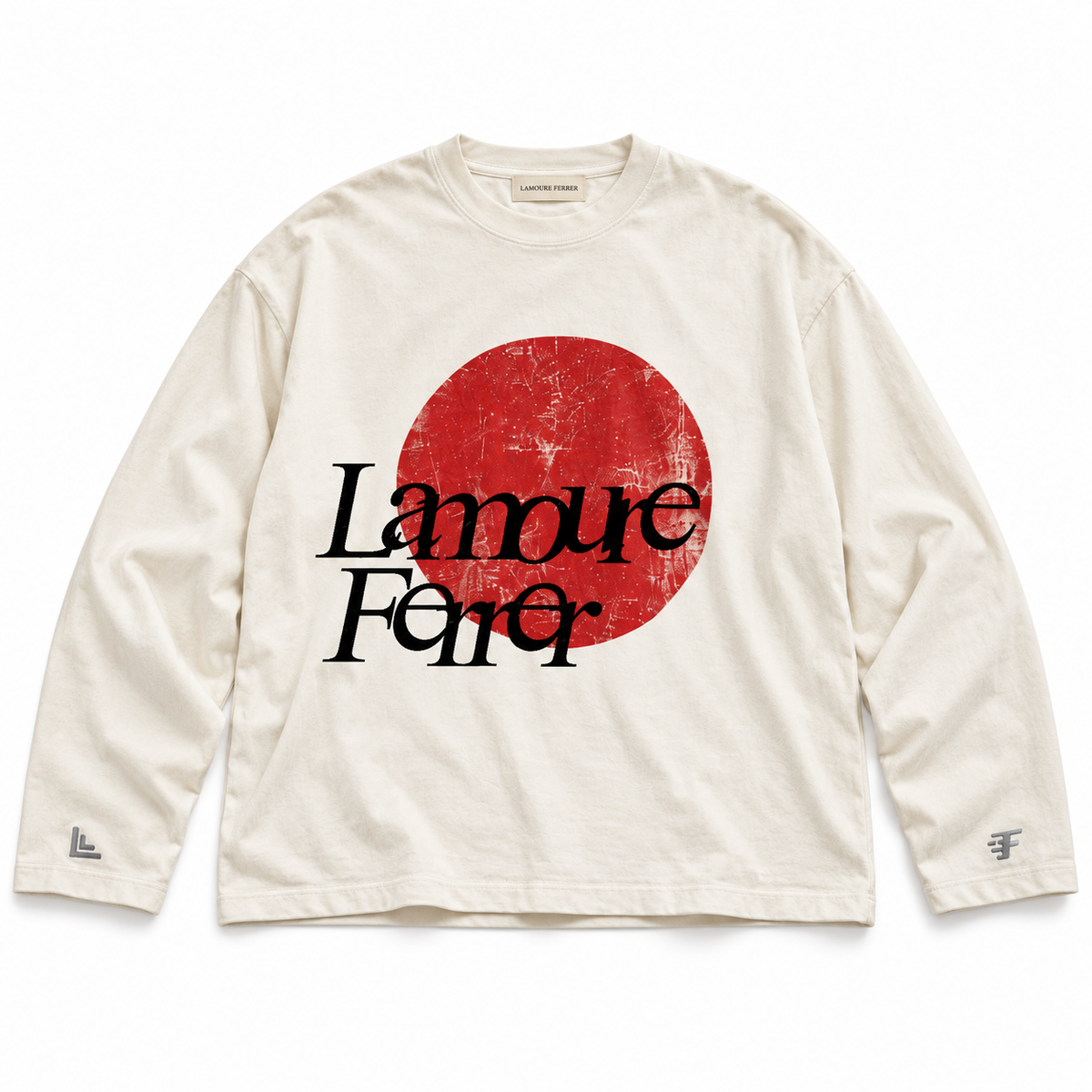 Lamoure Ferrer Sun Long Sleeve — Cream flat lay on white