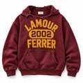 Lamour 2002 Ferrer Hoodie — Burgundy flat lay on white