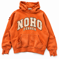 NOHO Ferrer Hoodie — Orange flat lay on white